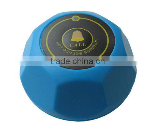 wireless waiter call system for restaurant with K-4-C-Blue led digital receiver and K-M table button for customer