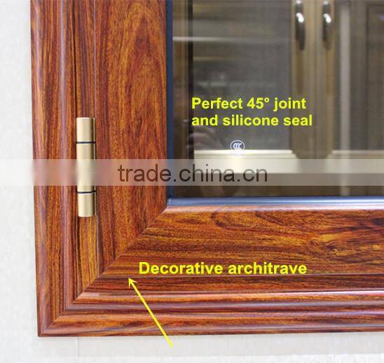 Latest window design for villa & house, glass panel & mosquito net two-in-one