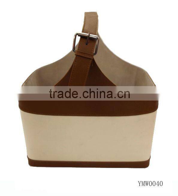 Leather Storage Basket for Magzine Packaging