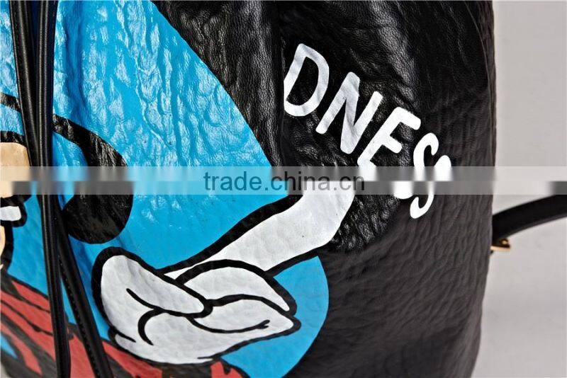 fashion custom printed logo leather elegant tote bag factory