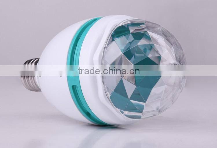 3W Plastic Energy Saving Head Rotating Led Decoration Disco Laser Light Bulb