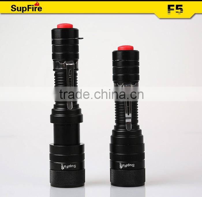 Hot seller SupFire F5 mini portable LED flashlight torch with clip