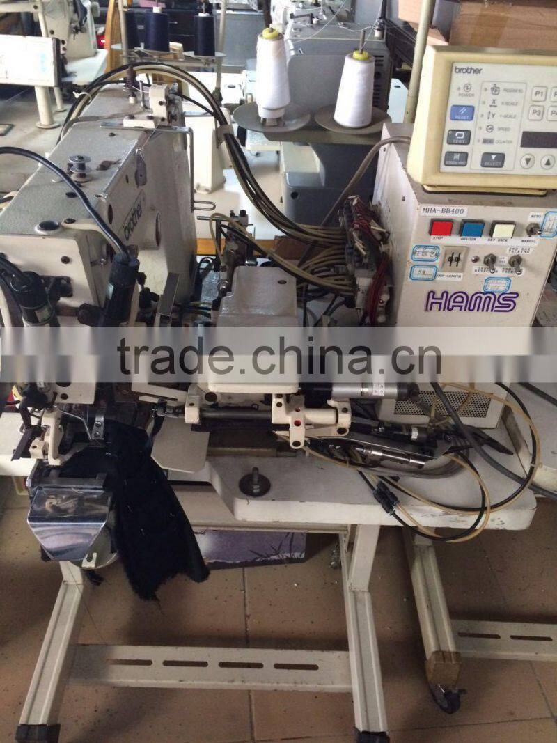 The automatic making Beltloop sewing machine, used borther ke-430B-02 electronic lockstitch beltloop bar tacker