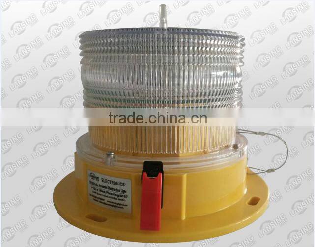 TY32S Solar powered LED aviation light/Solar obstruction light/obstacle light/Red flash aircraft warning light