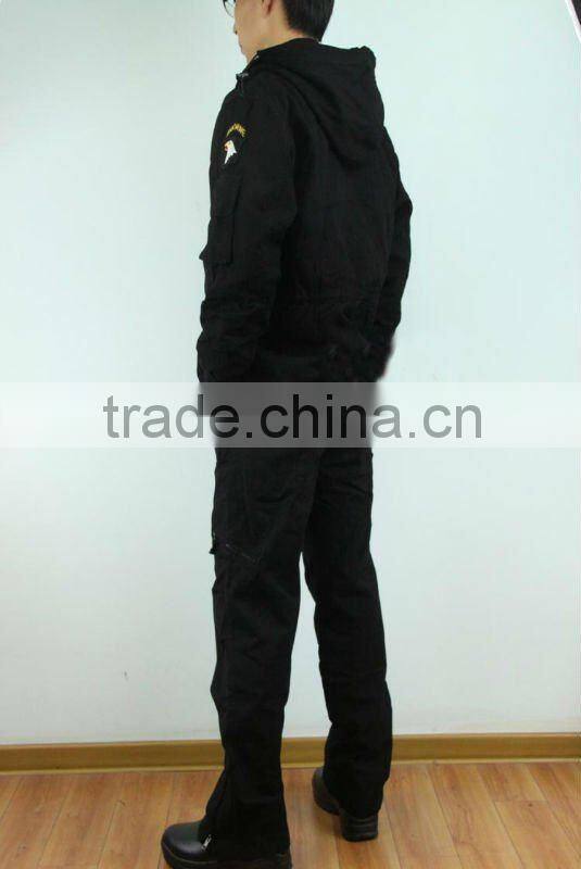 100% cotton black military uniform