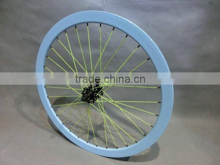 Colorful steel spokes customized fixie bicycle wheel flip flop hub bicycle wheel