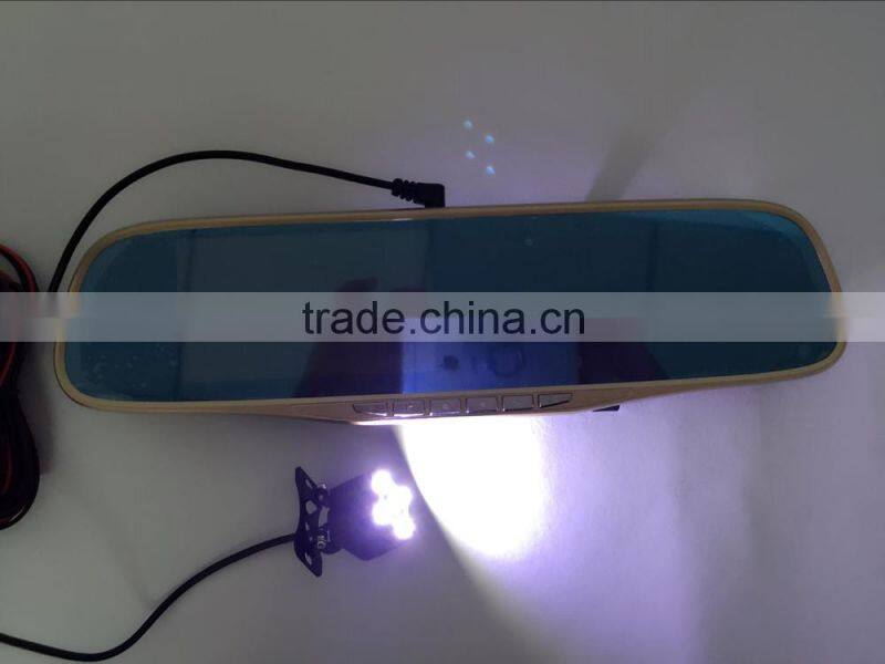 4.3 Inch HD 1080P Automobile Camera rearview mirror car DVR rearview mirror car recorder,1080p hd vehicle black dvr