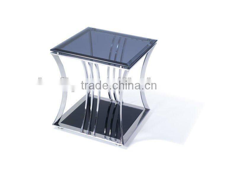 Modern stainless metal coffee table