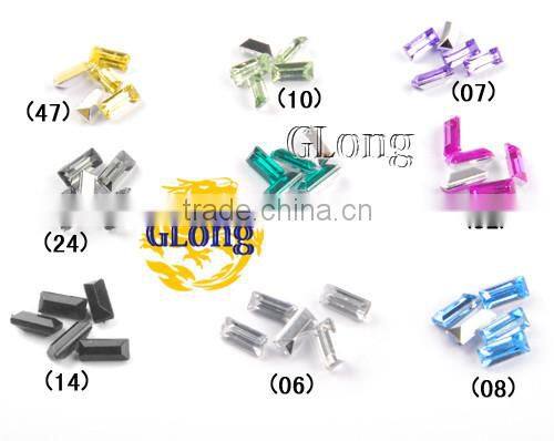 3*7mm Acrylic Point Back Rectangular Mix Color Bling Rhinestone&Crystal For Stylish Bags Garment Shoes #GY014-7P(Mix-s)