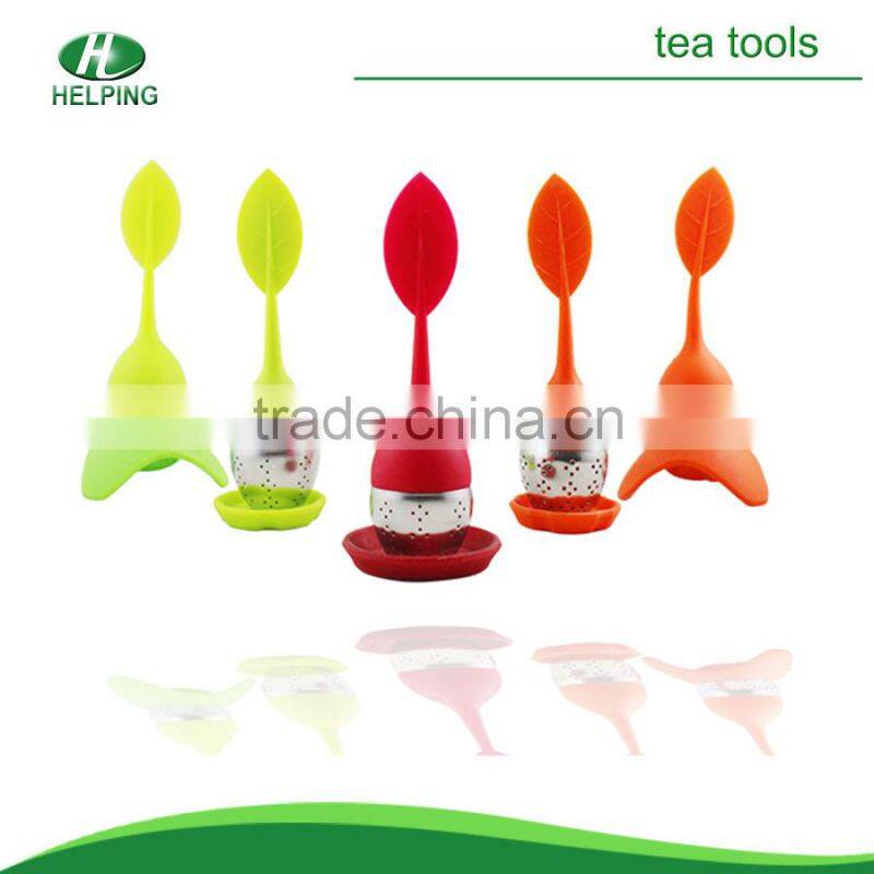 Silicone tea strainer with stainless steel Christmas gifts.