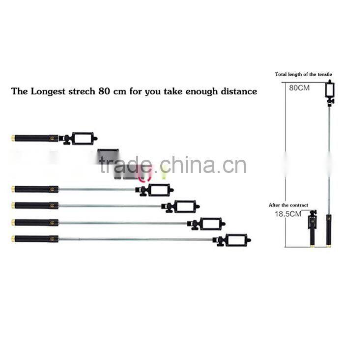 Universal Handheld Extendable Self Monopod Holder Bluetooth Selfie Stick 2016 For Smartphone Black