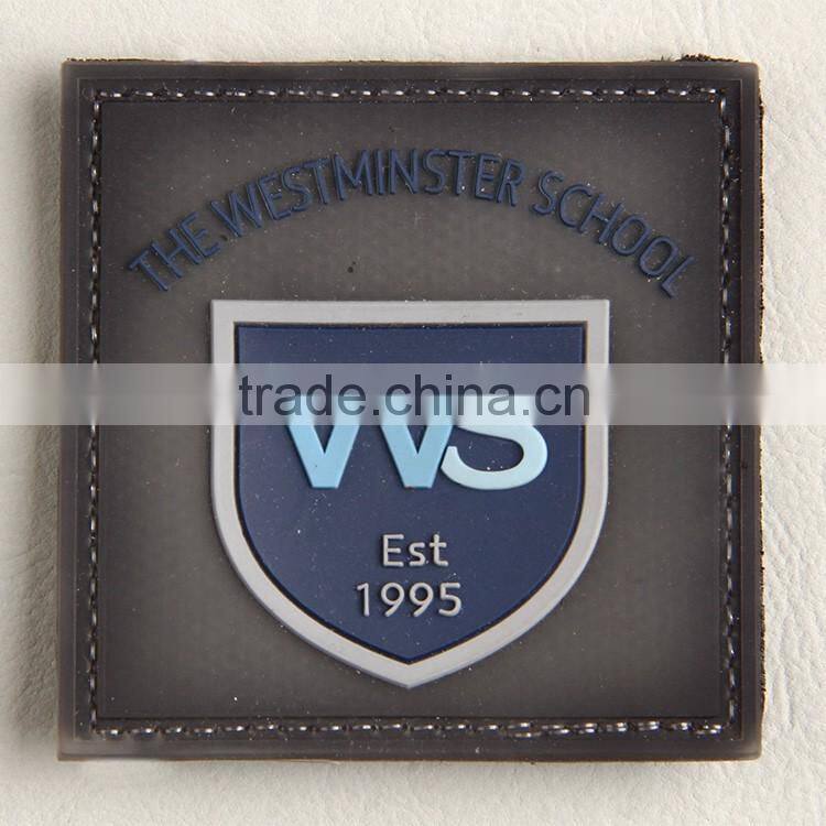 Customize high quality pu rubber tag label for jeans