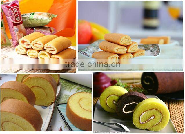 perfect stainless steel full automatic swiss roll production line,food machinery,cake making machine