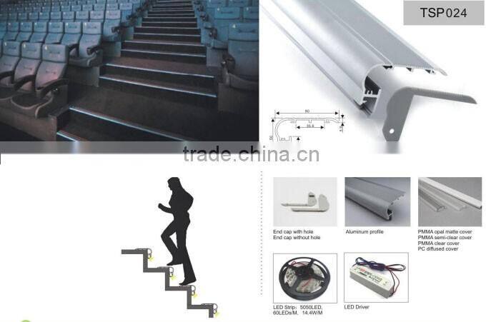 TSP024 Surface Mount Aluminum LED Strip Fixture for stair lighting
