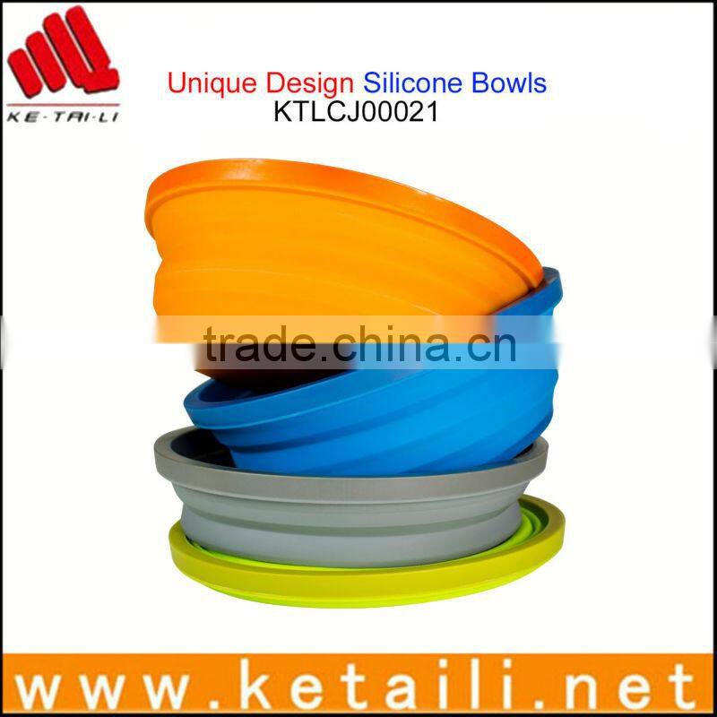 Good quality silicone folding washing up bowl, microwave safe silicone bowls