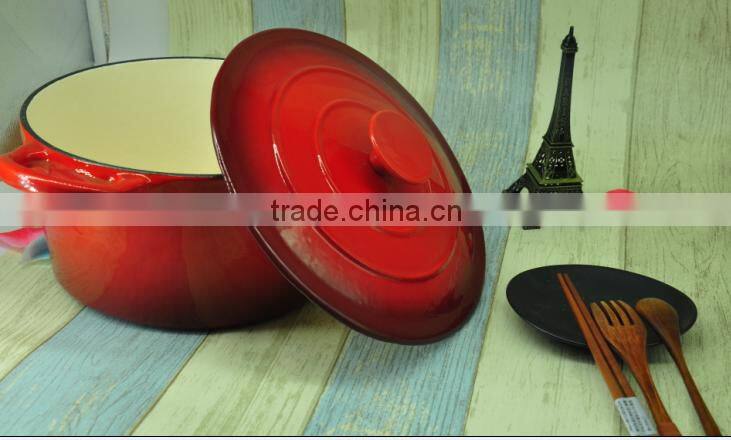 23cm Red Enamel Cast Iron Casserole/Pot