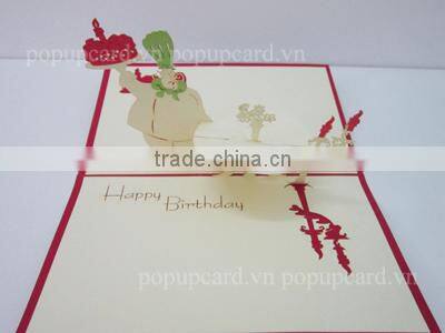 Baby (and swing)3d Happy birthday pop up card