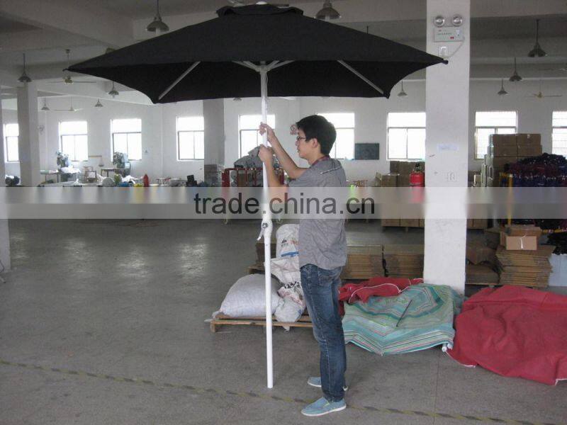 outdoor square parasol patio umbrella crank pulley wind vent water resistance