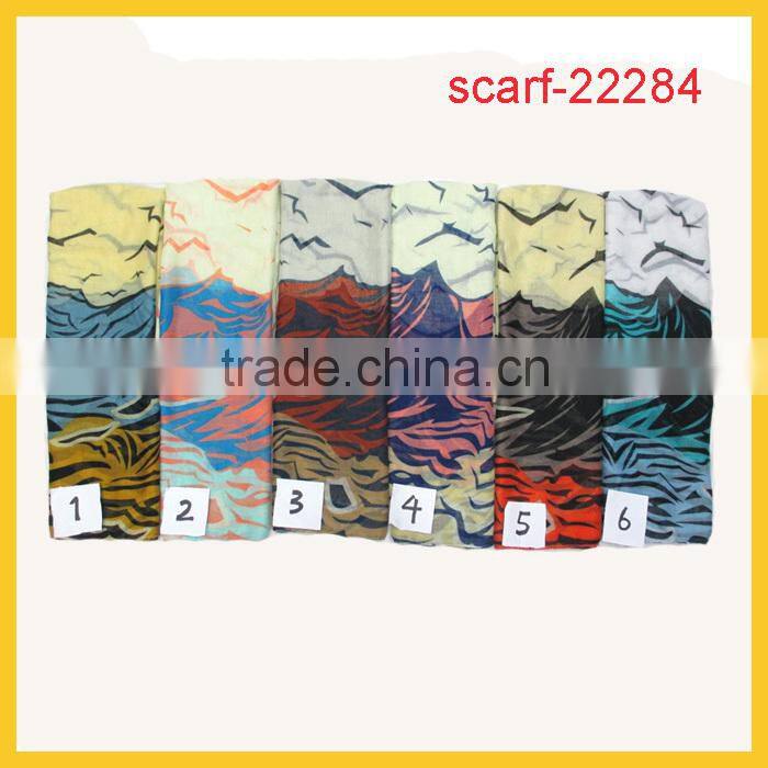 fashion print 100% polyester scarf in big size of 110*190cm