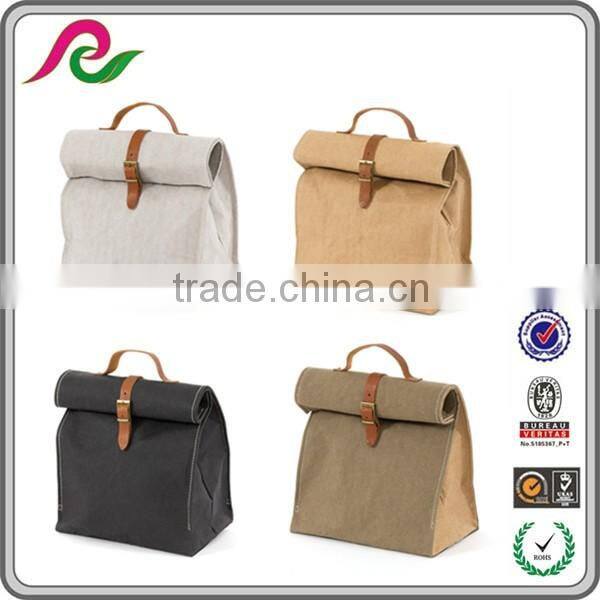2016 Newest Fabric Washable Kraft Paper Bag For lunch