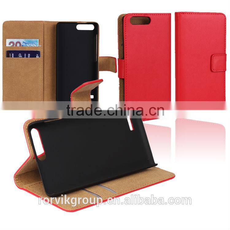 book style real cow leather mobile phone case for HUAWEI P7 mini