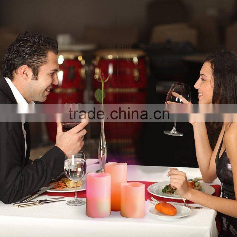 Battery-Operated Real Wax Flameless Candles LED Color-Changing Candles with Remote and Timer