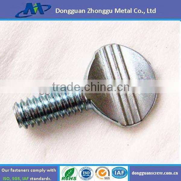 m4 Stainless Steel Slot Drive Knurled Thumb Screw, Straight Knurling Captive screws