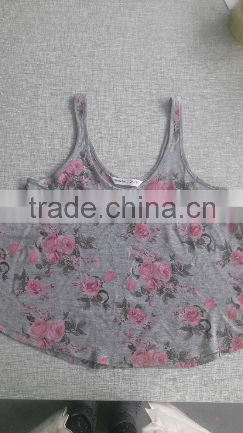 Popular high quality Lady's Cotton Spandex Sun-top for Summer