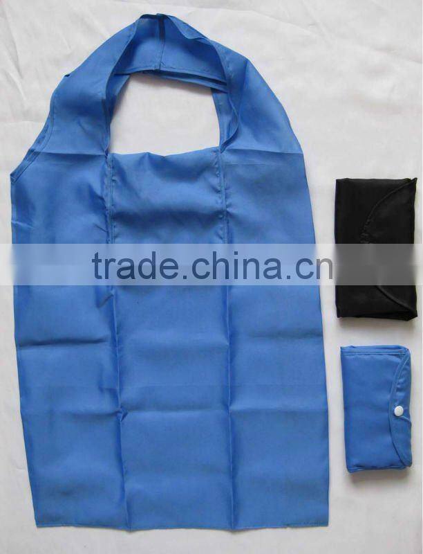 polyester folding foldable tote shopping bag with handle button