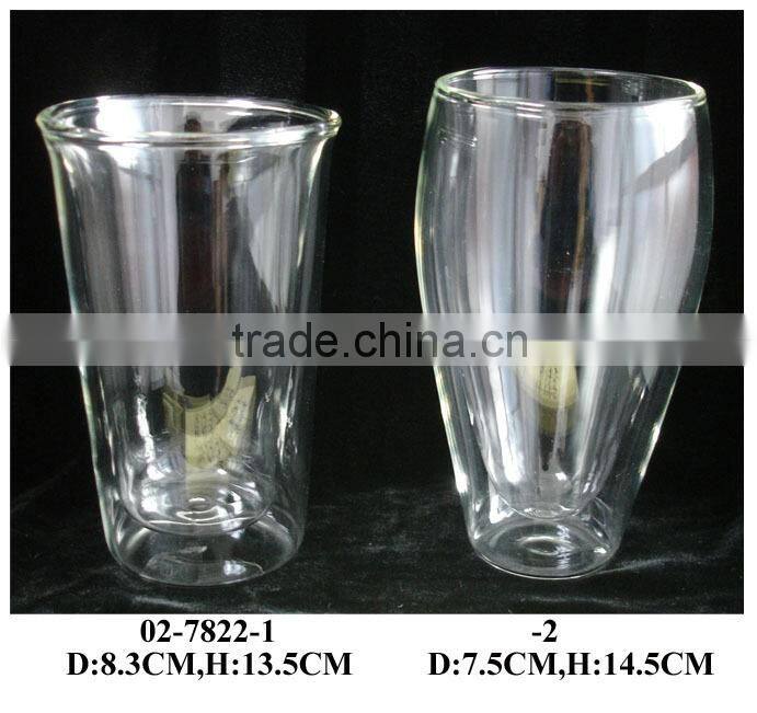 (02-7822)350ml double glass tea pot and cup