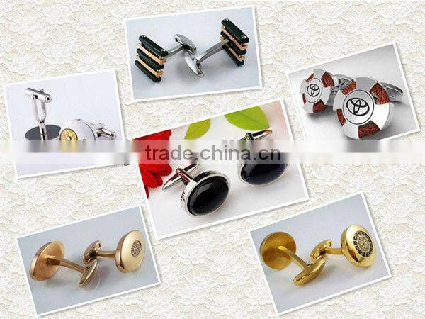Fish Bionics Design Zircon Stainless Steel Jewelry Cufflink