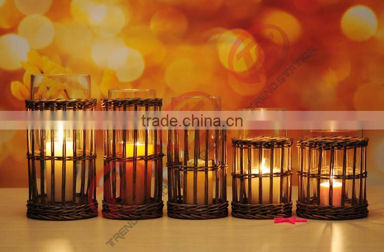 Tall glass candle holders