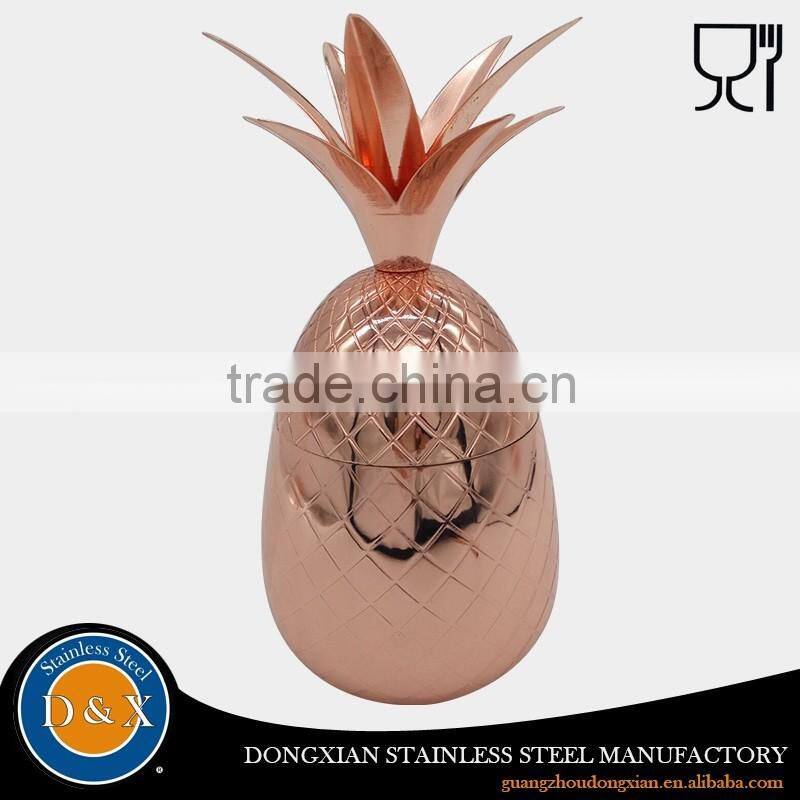 china custom design stainless steel copper pineapple cup