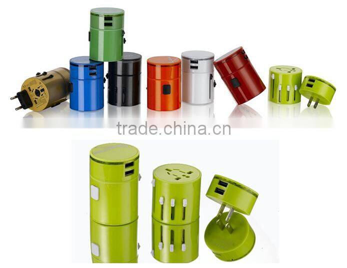 Multi purpose international universal travel adapter plug with USA/Australia/Europe/UK worldwide plugs with usb