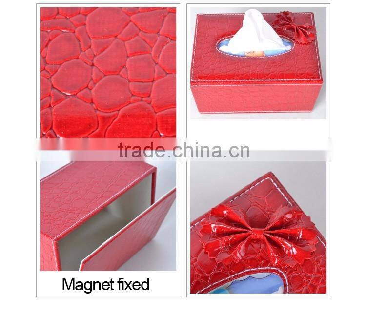 2016 new design leather tissue box holder wholesale