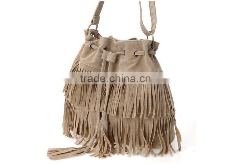 2015 Hot sale Women Tassel Bag Faux Suede Shoulder Bag Women Messenger Bag Wholesale
