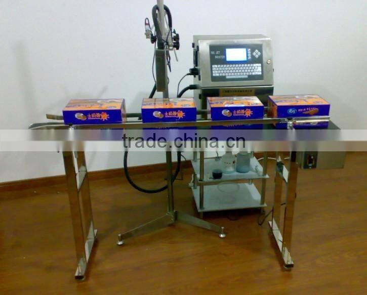 Automatic hot ink roll coder with conveyor belt