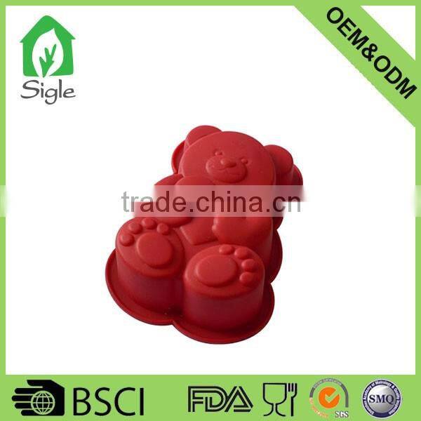 Silicone mini bear shaped cake pan cake baking mould mold not stick OEM ODM