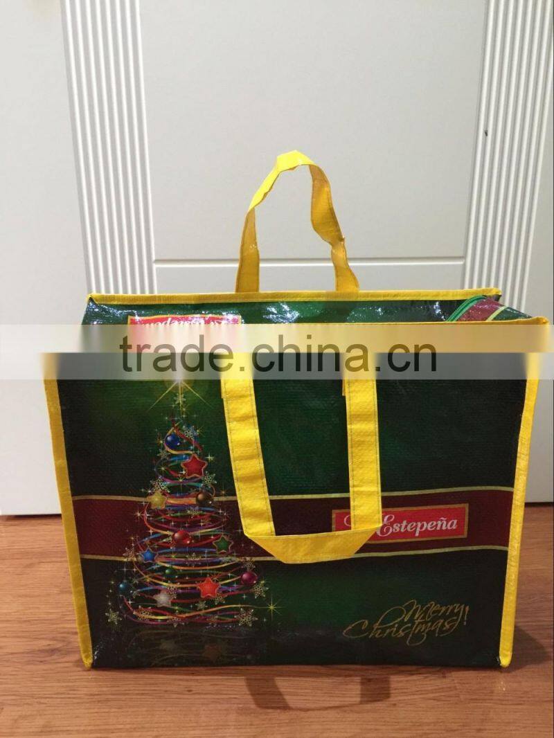 zipper bag with flag design shopping bag