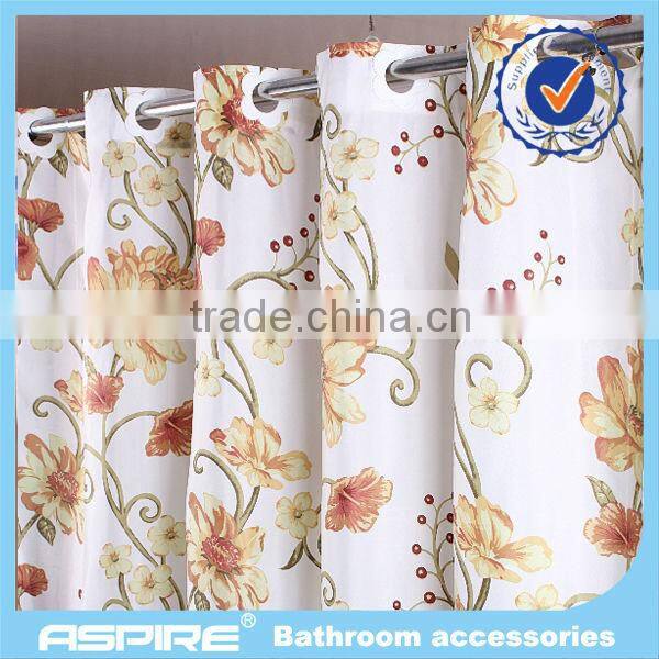 hookless polyester hookless double swag shower curtain