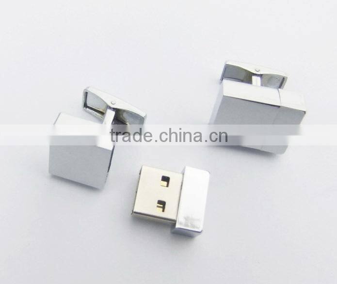 USB Cufflinks with custom logo Velvet gift box packing