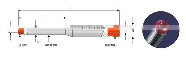 2015 Hot Sale Ruby Tipped Coil Winding Nozzle Factory supply