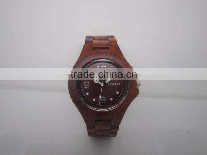 Mixed color Bewell Wristwatch Wooden Water Resistant Wooden WristWatch Women Men Bewell Wristwatch Wooden