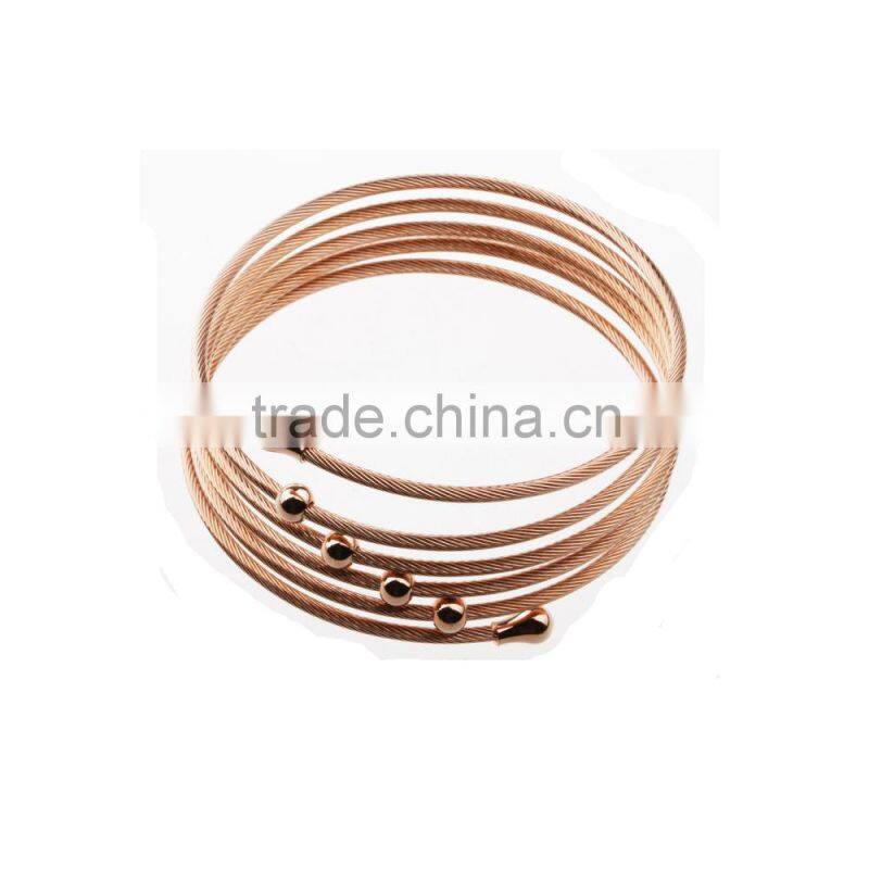 Stainless Steel Multiple Bangle Bracelet For Women