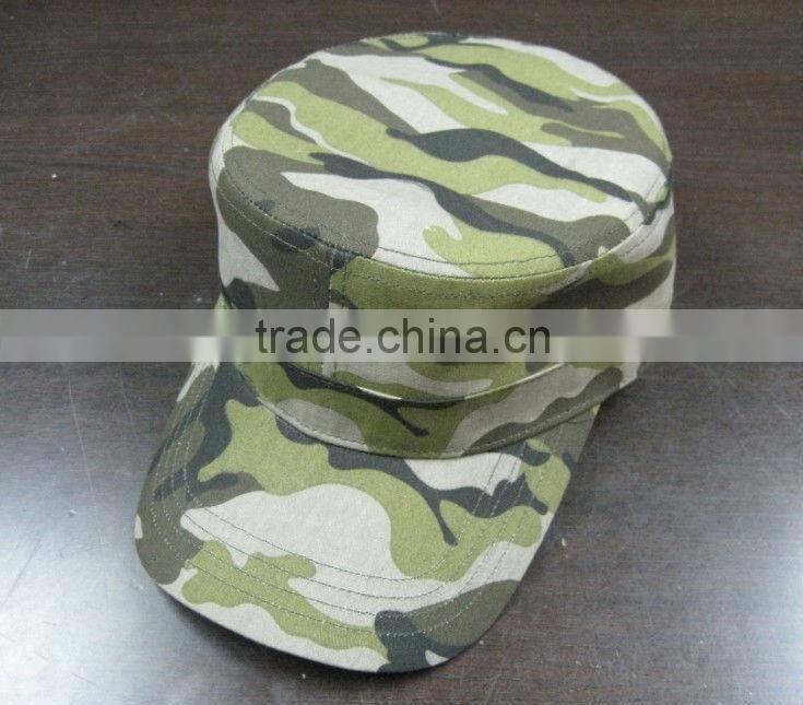 Denim Cotton Twill Flat Top Blue Caps