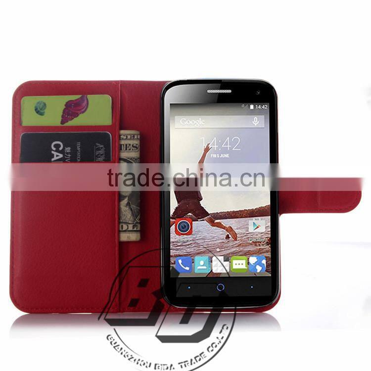 Manufacturer Wholesale Magnetic flip leather wallet case with card slots For ZTE Blade Q Lux 4G Super China Supplier