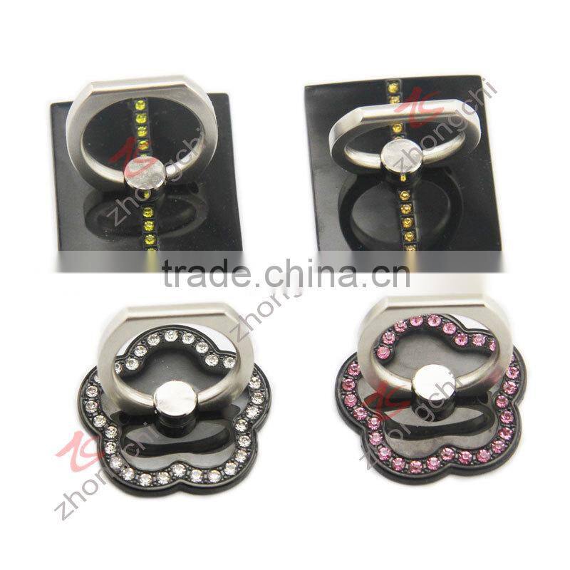 Alloy metal 360 degree rotation reuseable smart phone ring holder