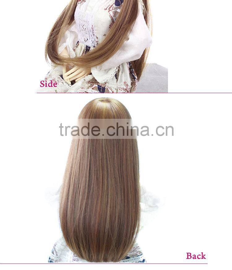 Pretty girl breadlock long grey straight doll hair wig