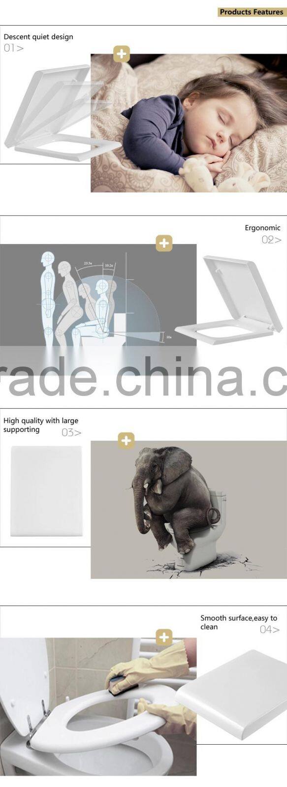 soft close square toilet seat in PP material