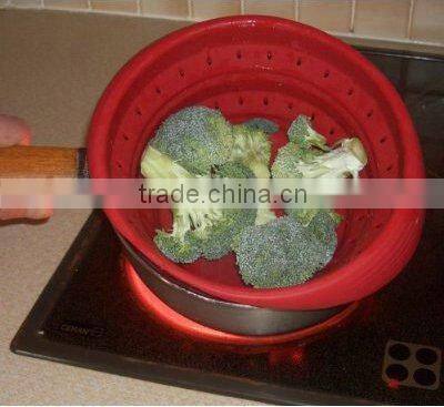 Flexible Silicone Collapsible Colander Pan Steamer